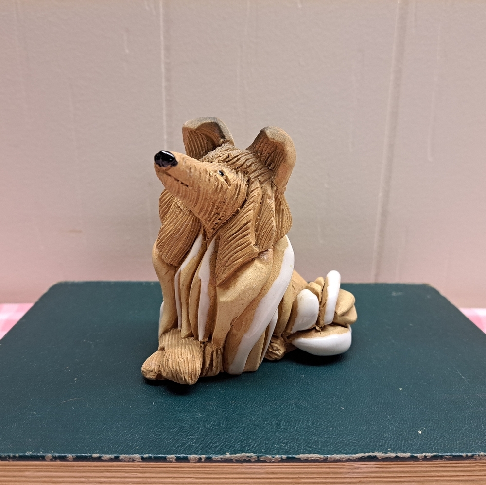 Vintage Artesania Rinconada collie dog figurine Uruguay
